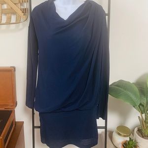 Arden B Navy Blue Long Sleeve Mini Dress/Tunic